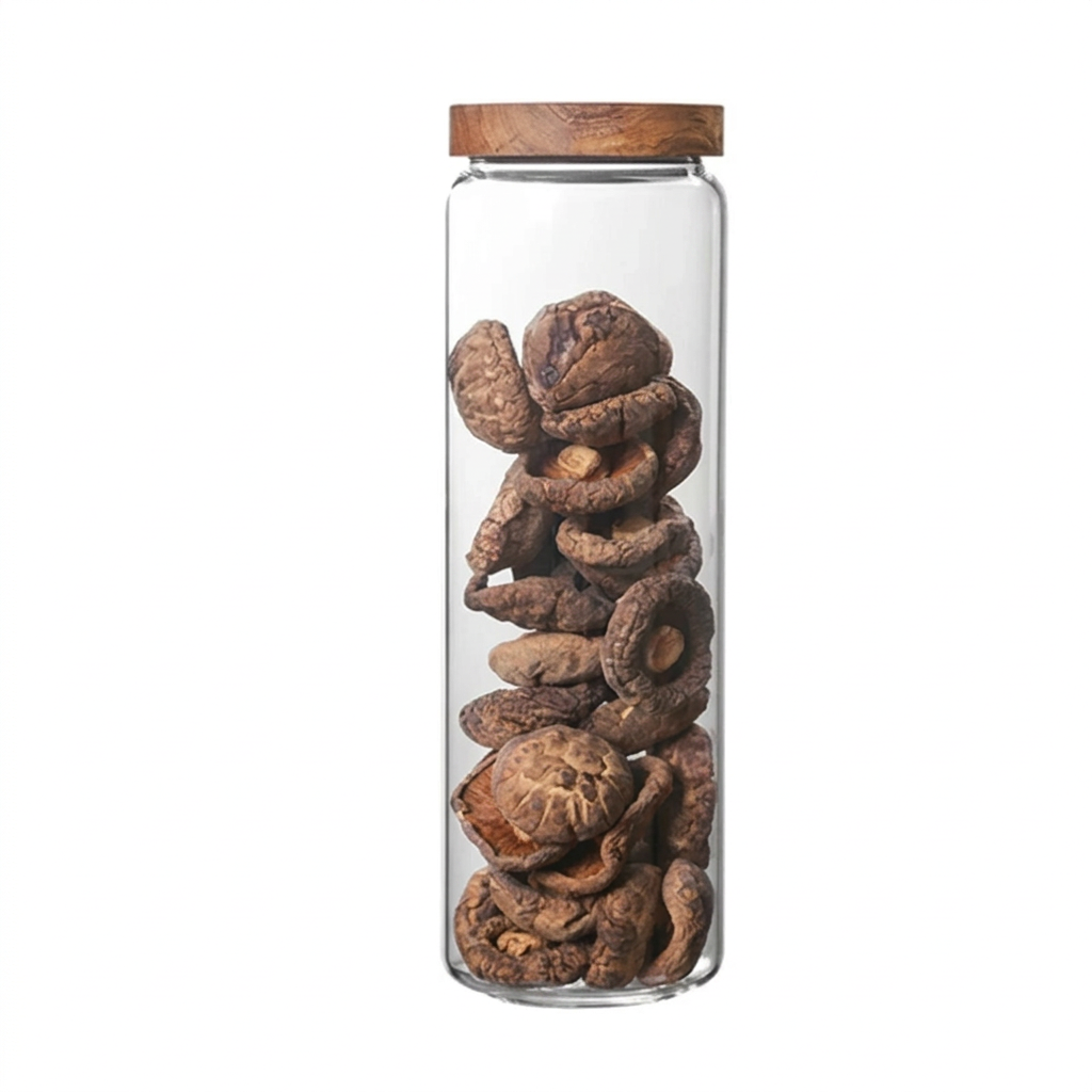 1pcs Wood Lid Orgnizer Glass Airtight Canister Jar Sealed Food Container Ginger Cereal Dispenser Set Kitchen Storage Bottles