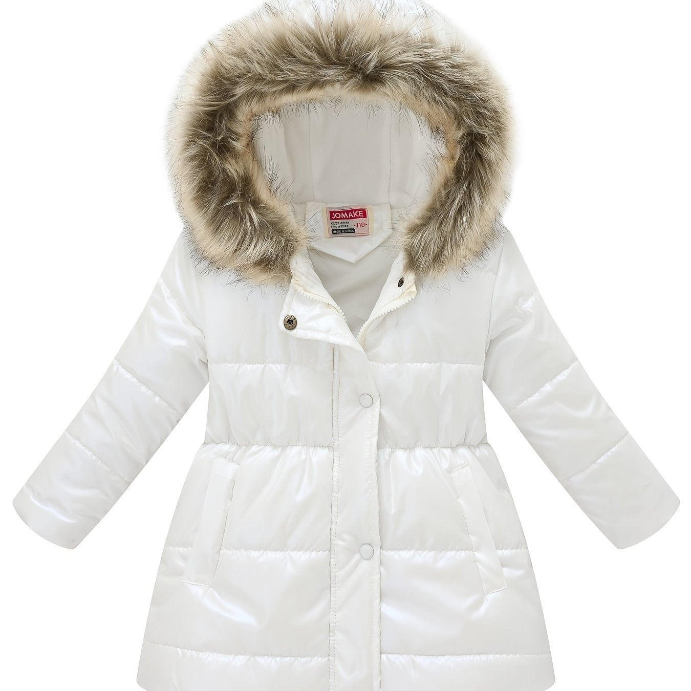 Children Winter Style Thickened Glossy Hooded Jacket for Boys and Girls Mid-Length