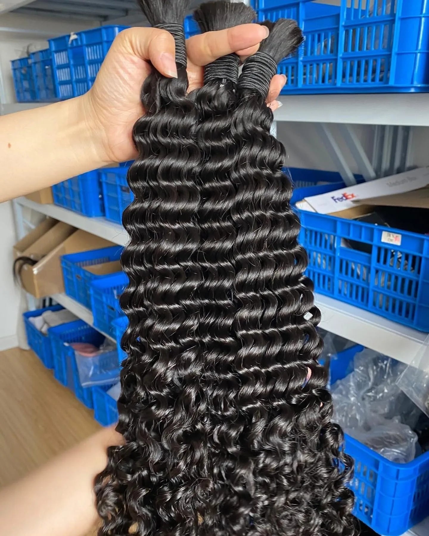 Natural Human Braiding Hair Deep Water Wave Bulk Virgin Curly Hair Extensions for Boho Braids