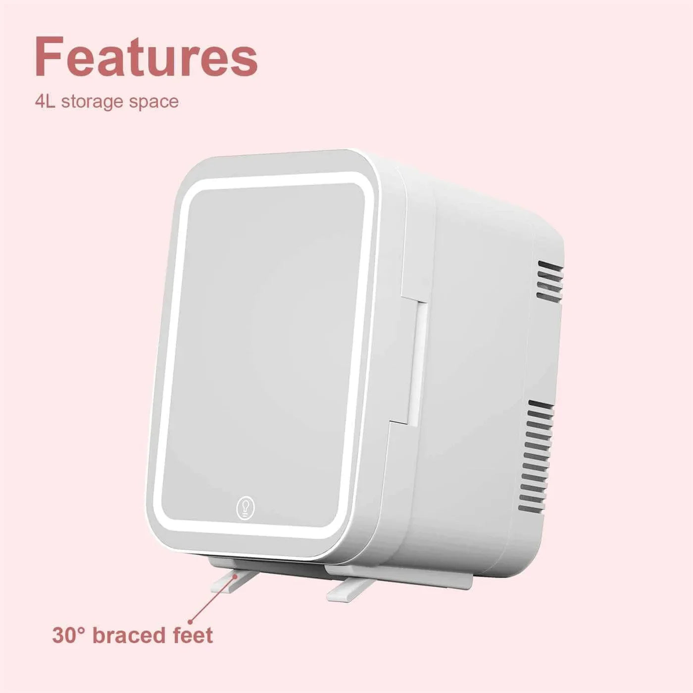 4L Mini Mirror Fridge,Makeup Skincare Beauty Refrigerator, Mini Fridge