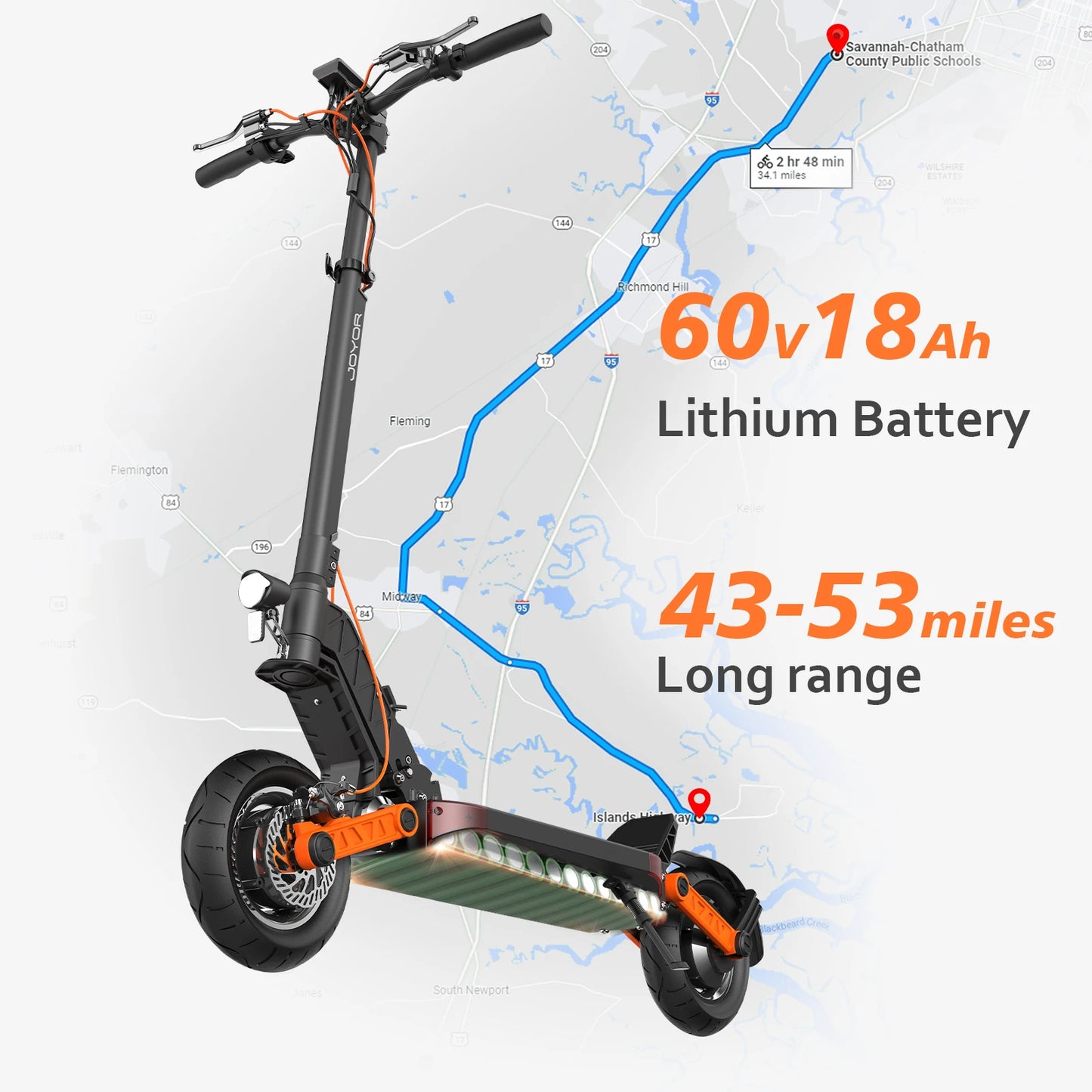 Powerful Electric Scooter 2000W Dual Motor E Scooter 10 inch pneumatic tires Scooter Electric Adult  USA Stock