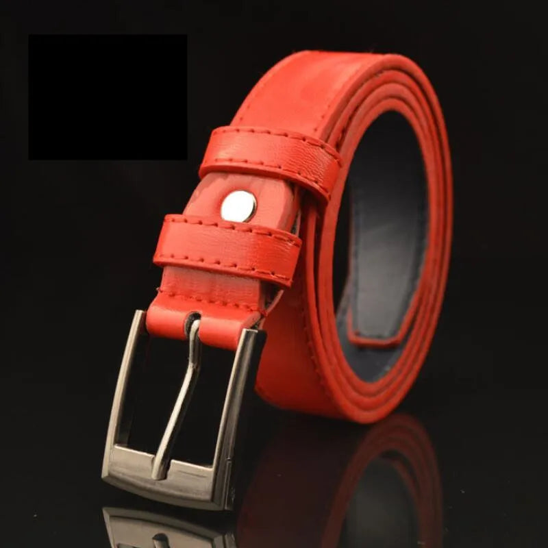 Children's High quality Leather Belts Luxury design Belt Boys Girls metal Pin Buckle Belts