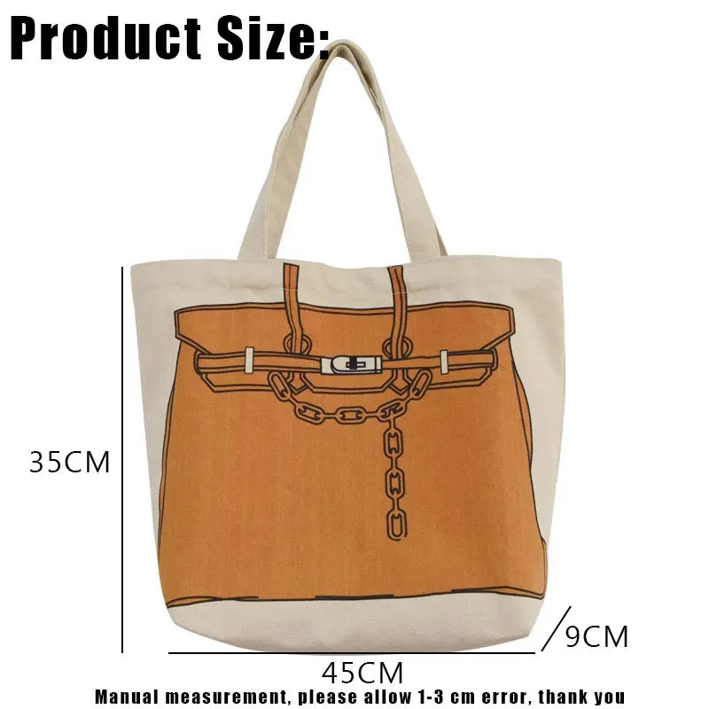 Original Design Fashion Printing Large Capacity Handbag Classic Style Ladies Shopping Bag Casual Simple Women Tote