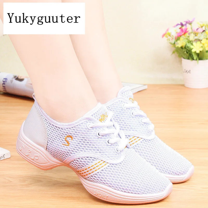 Women's Soft Breathable Jazz Hip Hop Sneakers Dancing Shoes