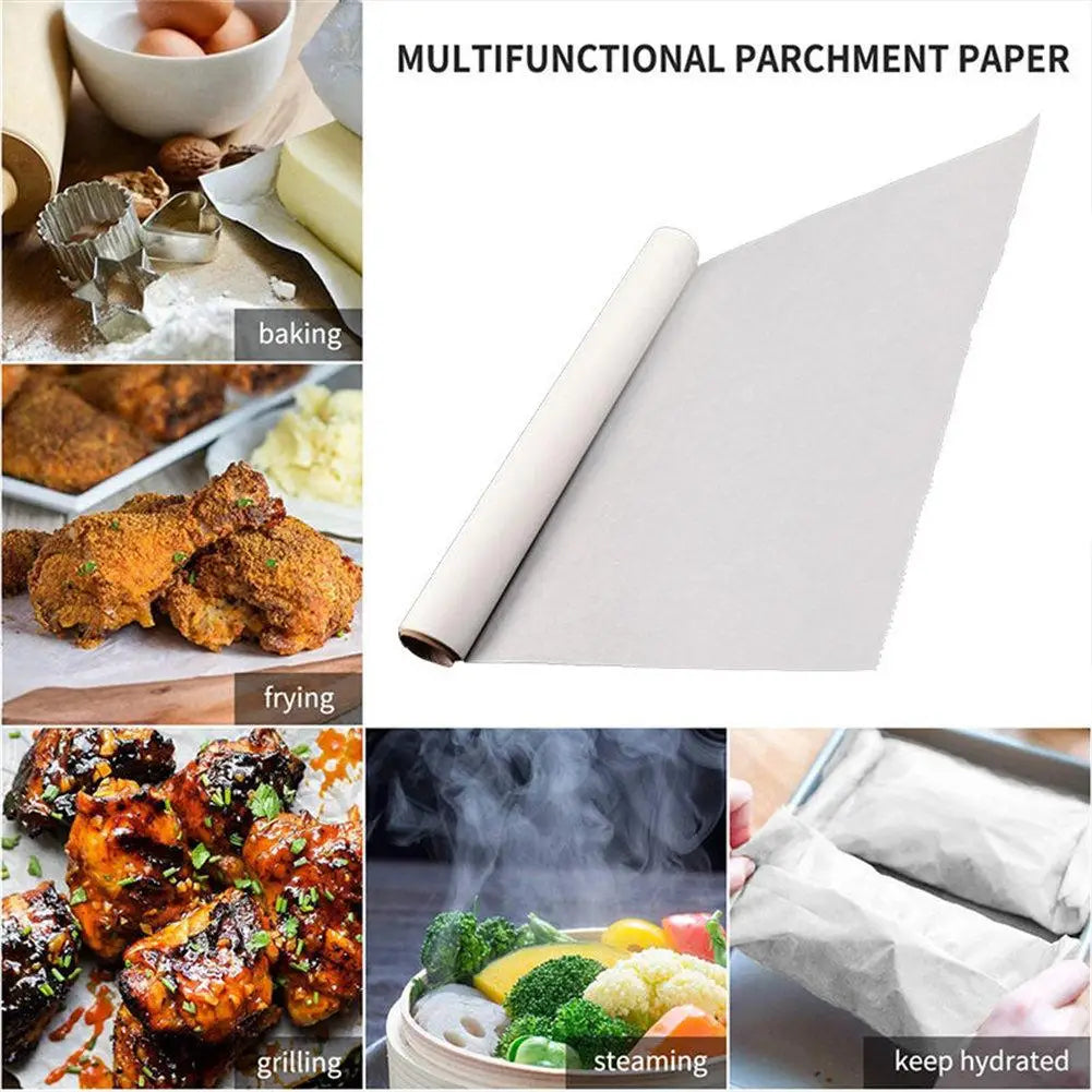 1 Roll 20M Silicone Baking Paper Non-stick Durable Baking Parchment Dual-sided Wax Paper Sheets For Baking Cookies Bread