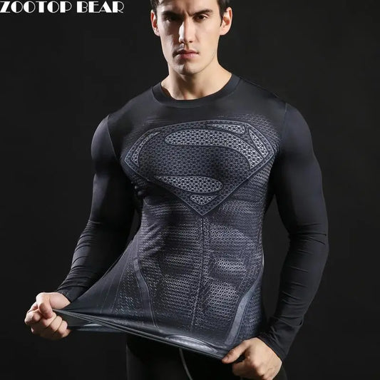 Anime 3D Men Long Sleeve Tops Fitness T-shirts Novelty Slim Tights Tee Male Cosplay Costume