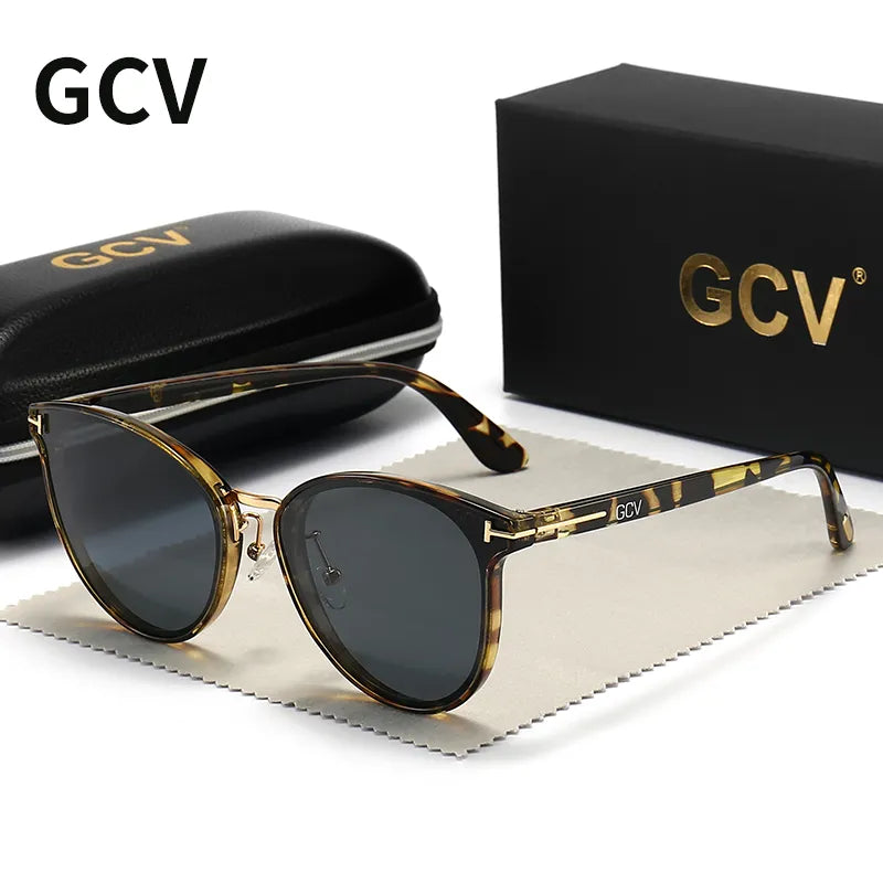 GCV Polarized Lady Sunglasses Cat Eye Fashion Luxury Woman Female Brand  Ultralight Frame Tourism Party