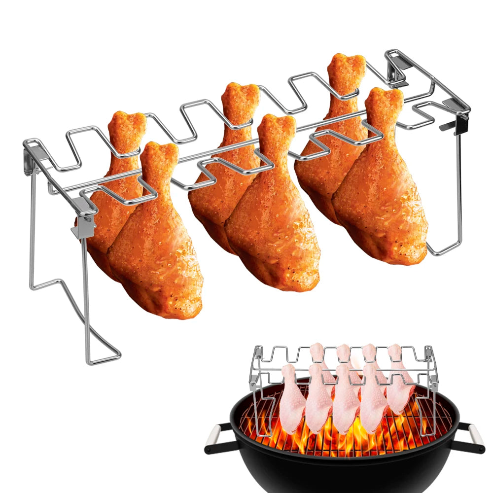 Roast Rack Non-Stick Folded Barbecue Rib Chicken Wing Leg Rack Grilling BBQ Stainless Steel