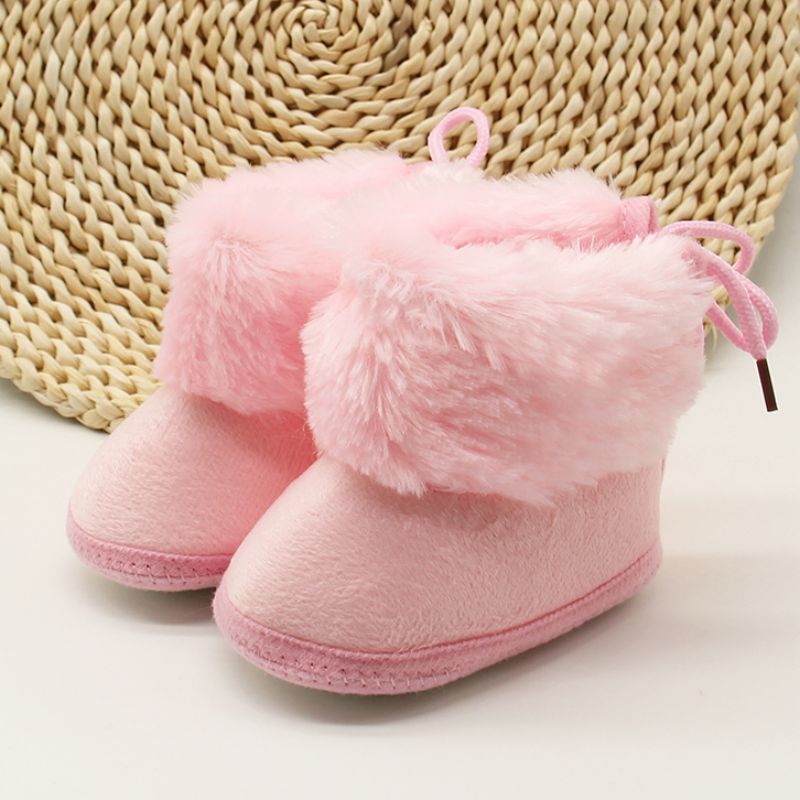 Winter Sweet Newborn Baby Girls Princess Winter Boots First Walkers Soft Soled Infant Toddler Kids Girl Footwear Shoes