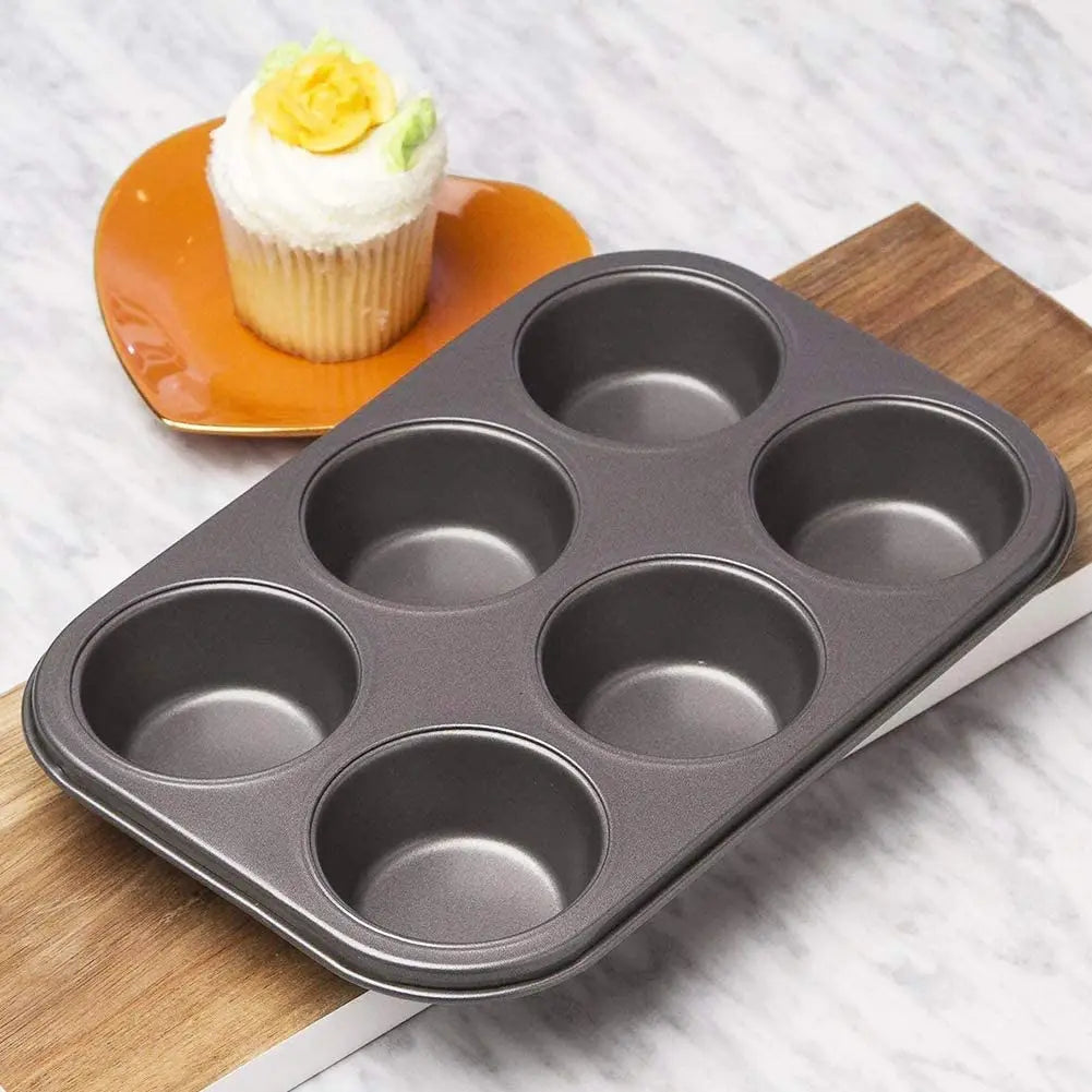 6 Holes Nonstick Baking Pan Muffin Biscuit Baking Sheet Diy Cupcake Pan Baking Supplies