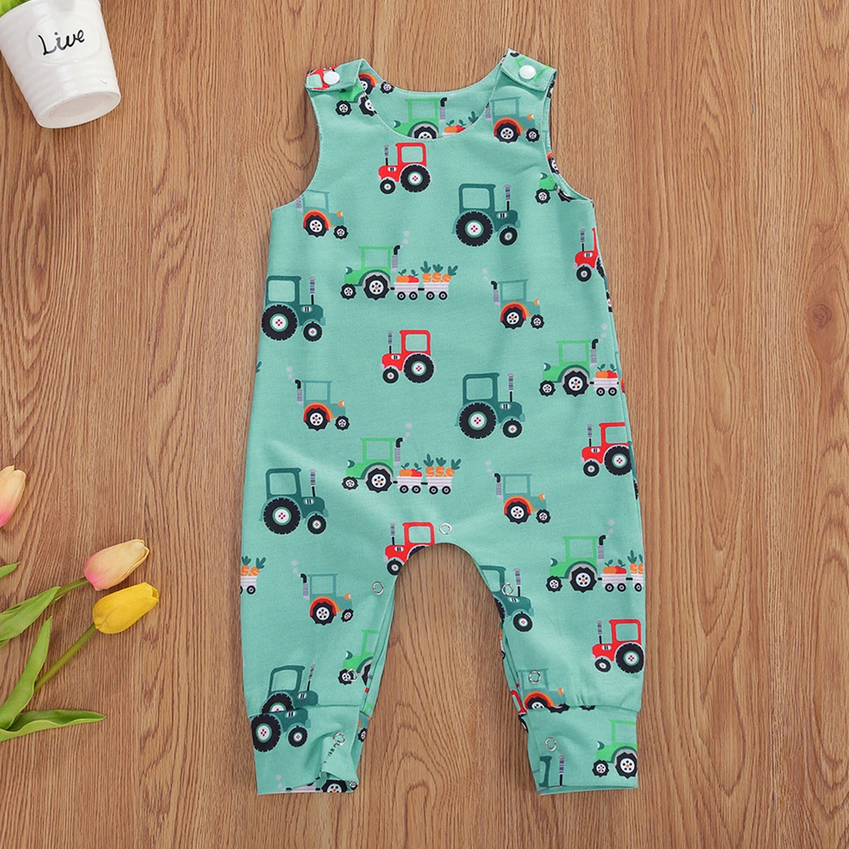 Summer Newborn Baby Boys Girls Cotton Romper Sleeveless Button Jumpsuit Playsuit Overalls Casual Outfits