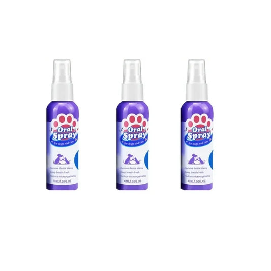 Pet Teeth Cleaning Spray Oral Care Remove Stains Keep Fresh Breath for Cats & Dogs