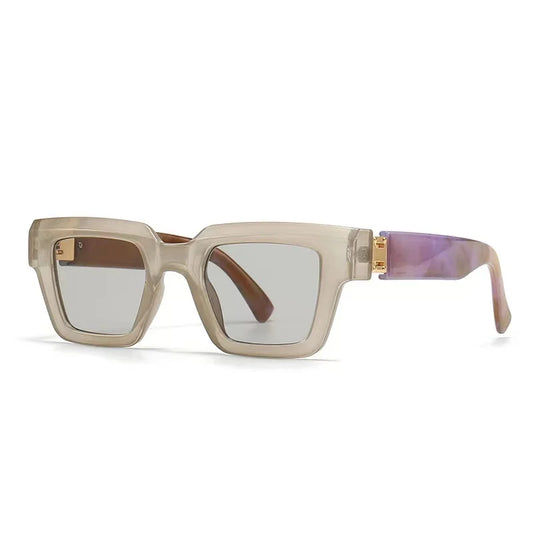 Fashion Square Women Luxury Sunglasses Vintage Brand Men Punk Sun Glasses Designer Candy Color Clear Gradient Eyewear Clear Lens
