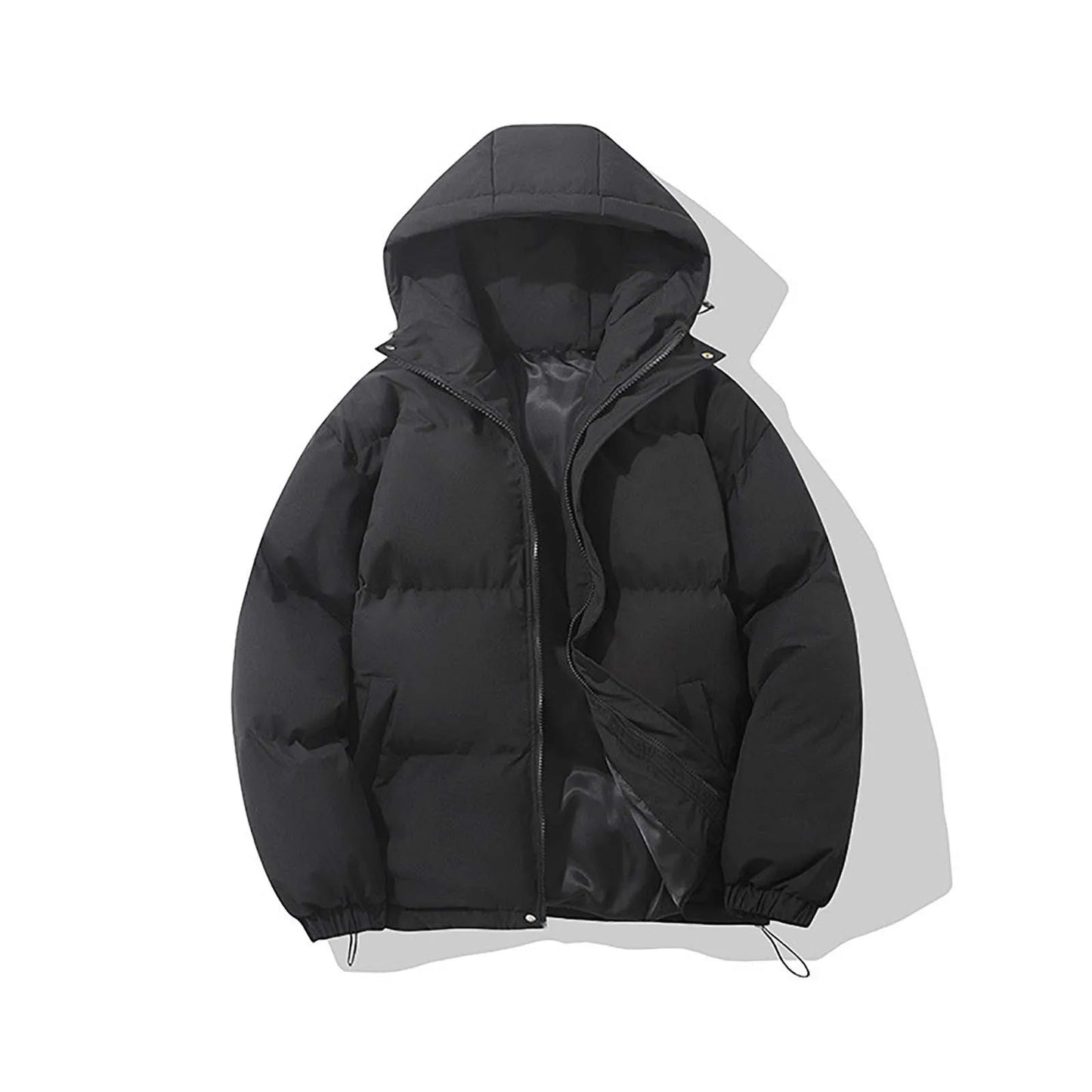 Men Winter Cotton-Padded Warm Thicken Hooded Down Jackets Outwear Coats