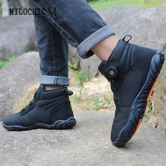 Women Winter Boots Slippers Anti-Slip Men Thick Heels Cotton Shoes Comfy High Top Shoes