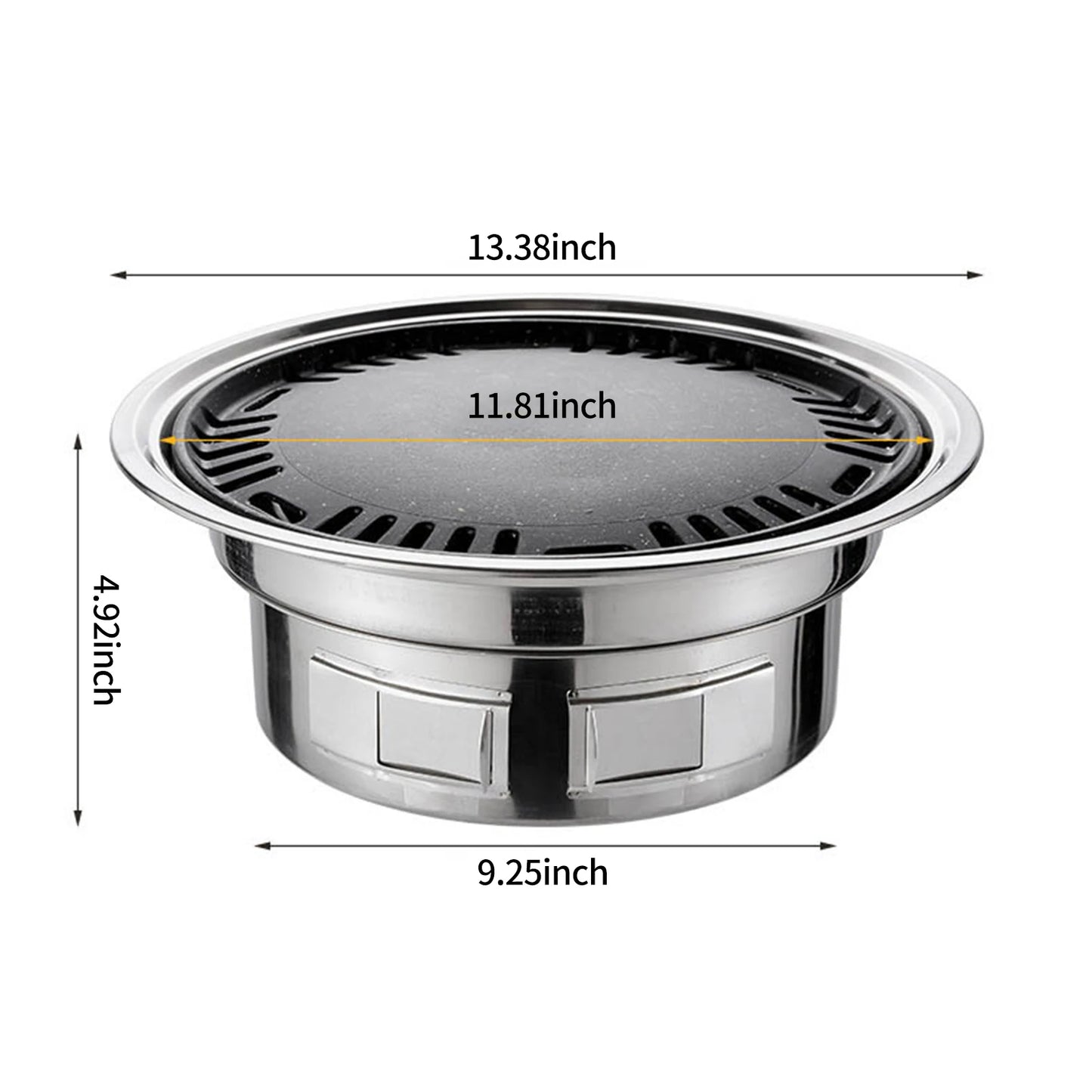 13 Inch Korean BBQ Grill Multifunctional Charcoal round Stove Tabletop Smoker with Grilled Net & Tray for Camping