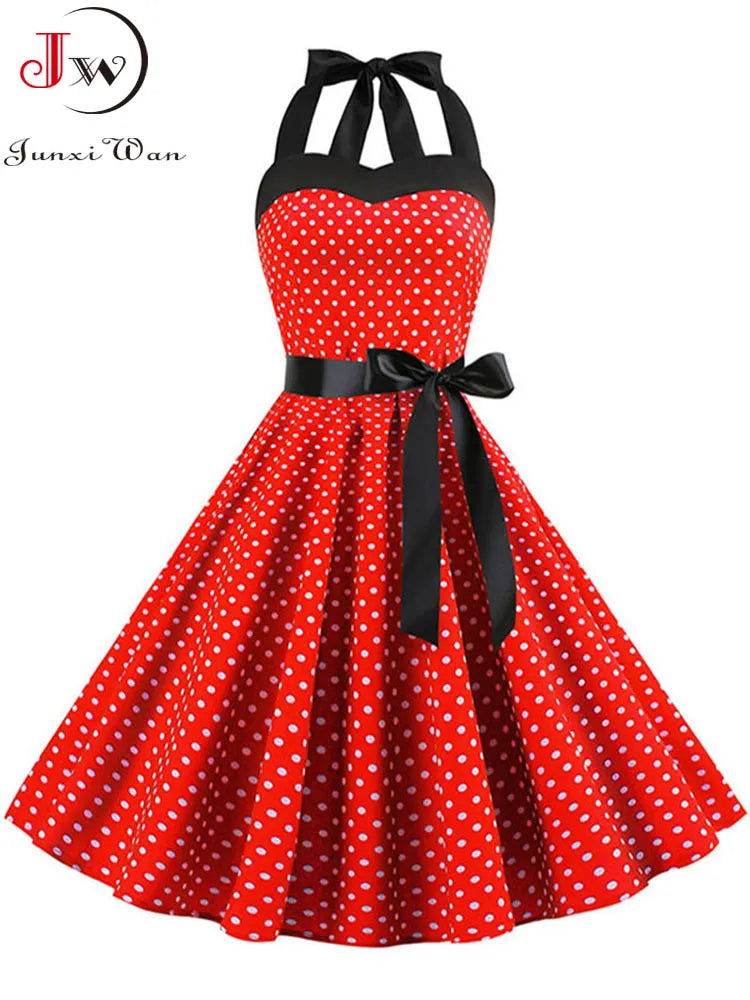 Polka Dot Dress Women 50s 60s Prom Party Dresses