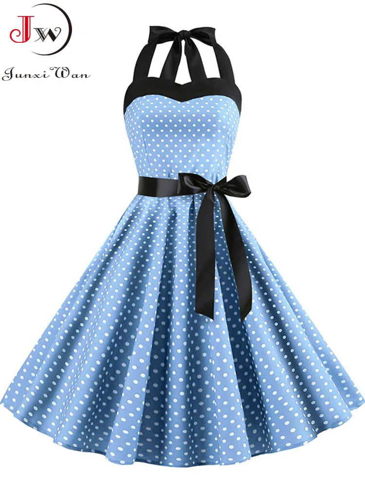 Polka Dot Dress Women 50s 60s Prom Party Dresses