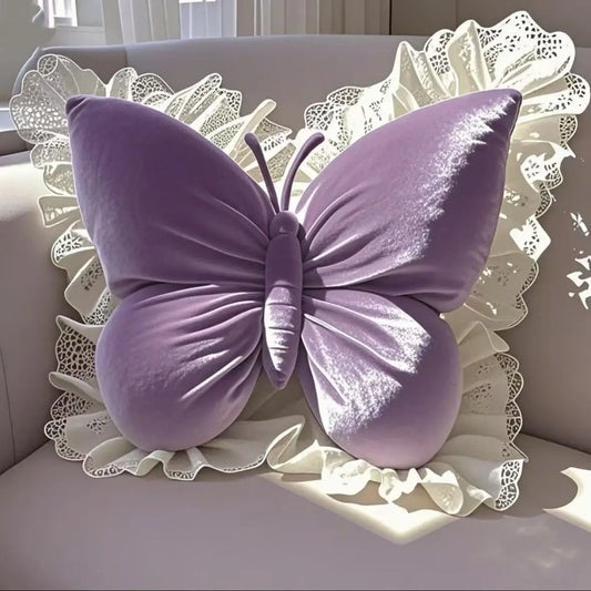 Princess Butterfly Office Pillow Polyester Cotton Blend Rectangle Cushion for Living Room Bedroom Car Sofa Decorative Travel Body Bedding