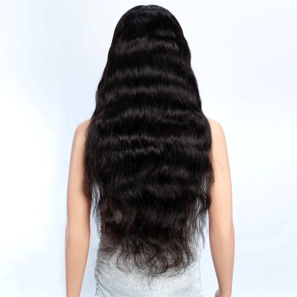 Lekker Long Body Wave 100% Human Hair Wigs For Women Brazilian 13x1 T Lace front Wavy Glueless