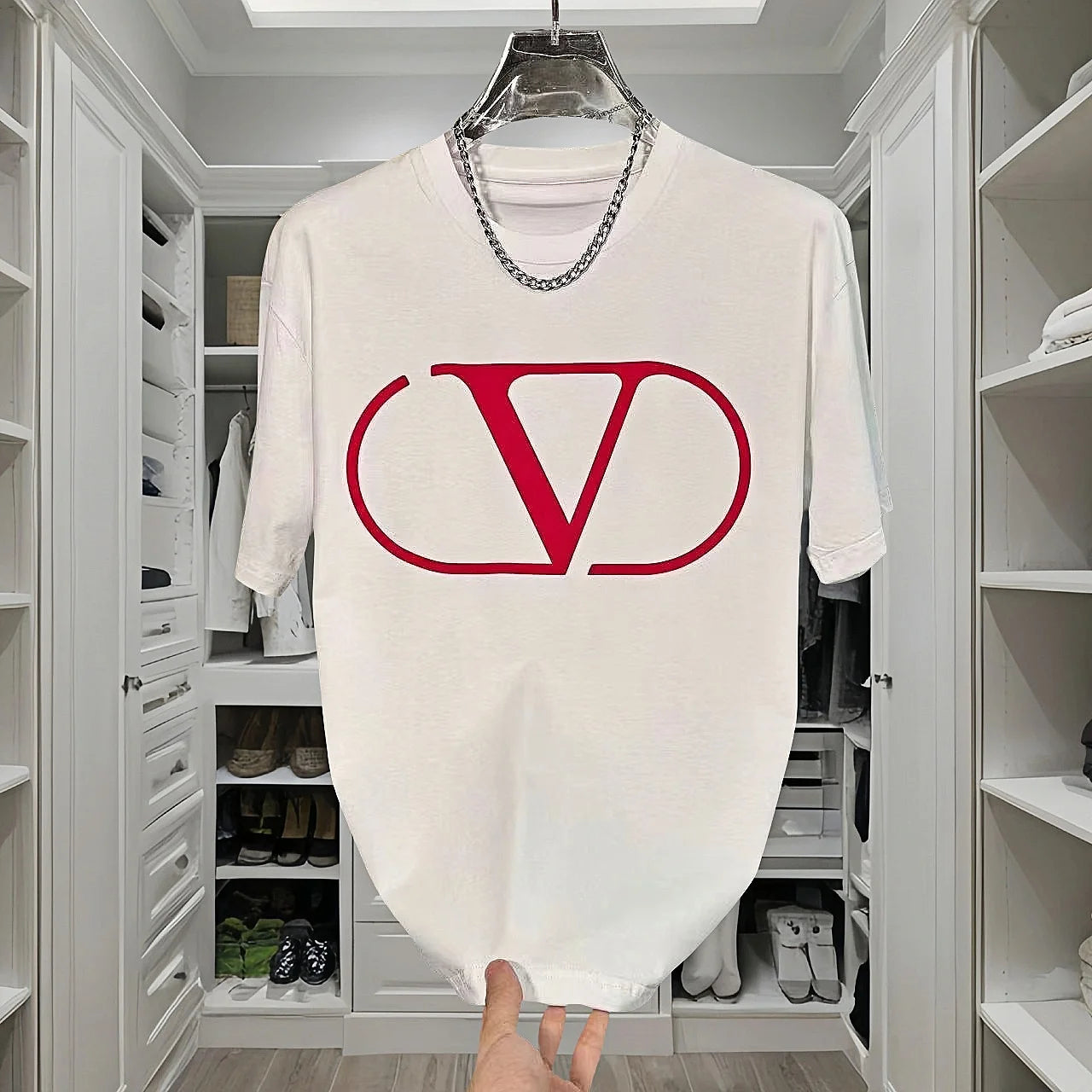 Y2K Luxury Oversized T-Shirt Cotton Print Casual Neutral Short Sleeve Large Crew Neck Fashion Top for Men And Women