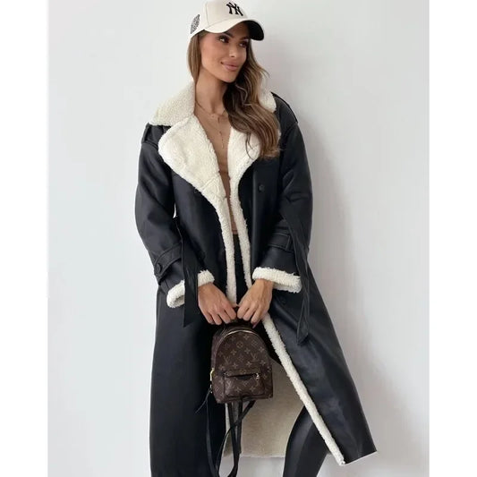 Women Fashion Faux Fur Thick Warm Jacket Ladies Elegant Soft Coat Outwear