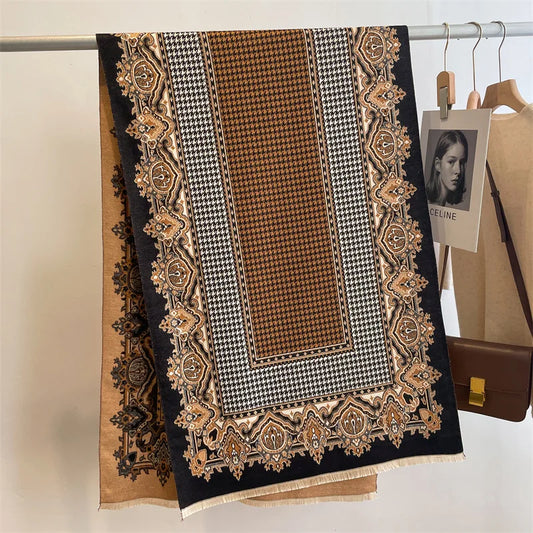 Winter Women's Luxury Warm Scarf Shawl Polyester Outdoor Fashionable Adult Size