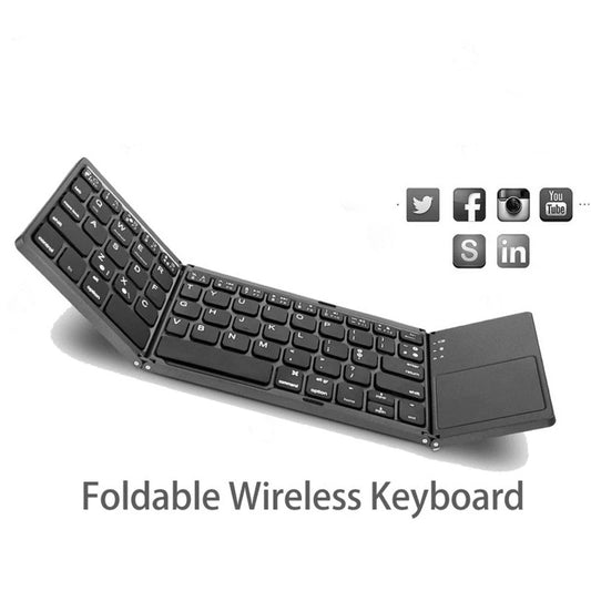 Foldable Wireless Keyboard Ultra Slim Touchpad Bluetooth Keyboard Rechargeable for Tablet Laptop