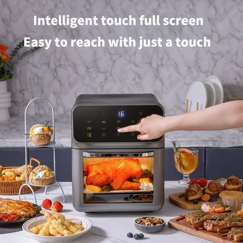 12L Electric Air Fryer Large Capacity Convection Oven Deep Fryer Without Oil Kitchen 360°Baking Viewable Window