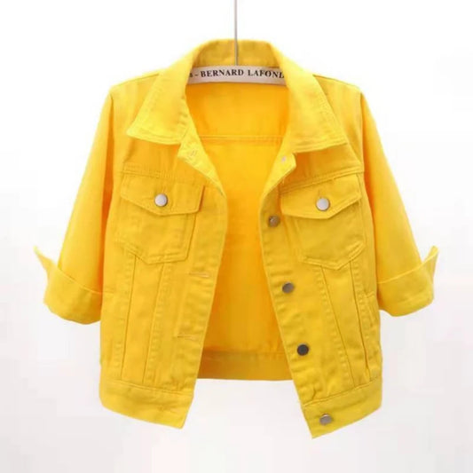 Women Denim Jacket Short Coat Casual Loose Top Lady Outerwear