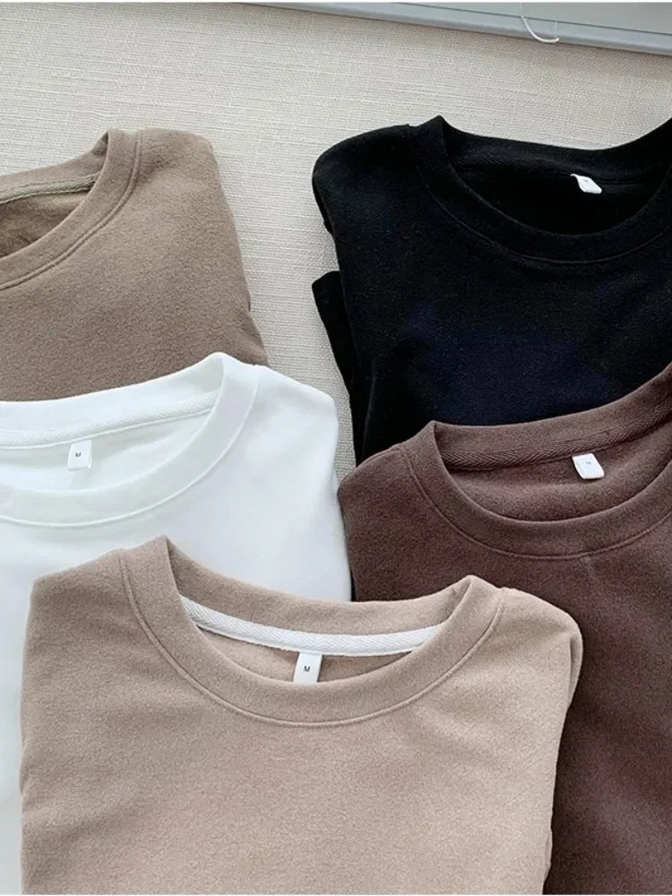 Winter Women Sweater T Shirt Women  Oversize T-Shirt Woman Clothes Female Tee Tops Pullover Long Sleeve Tube Knitted Tshirt Top