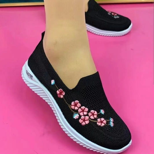 Women Sneakers Breathable Floral Comfort Fashion Female Footwear Lightweight