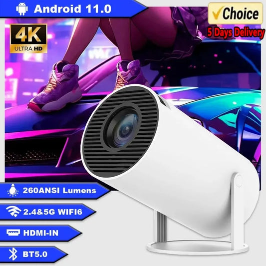 4K Android 11 Dual Wifi6 200 ANSI Allwinner H713 BT5.0 1080P 1280*720P Home Cinema Outdoor portable Projetor