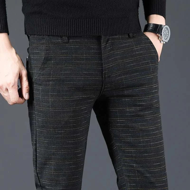 Men's Comfortable Breathable Cotton Men's Slim fit Straight style Stretch Men's Pant
