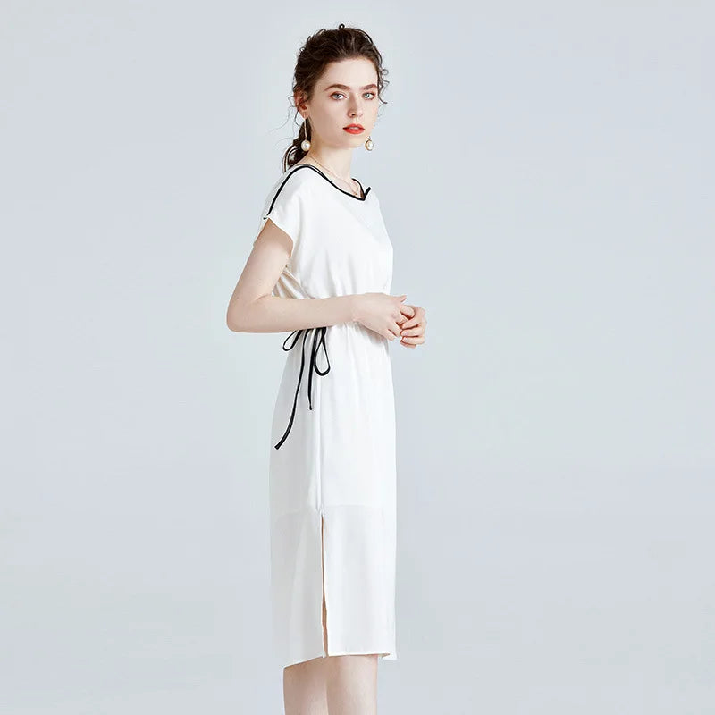 Silk Dress summer Europe and the United States loose thin Satin medium-length Mulberry Silk a-line skirt