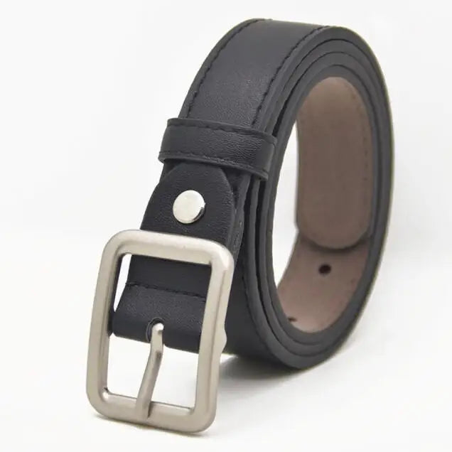 Children's High quality Leather Belts Luxury design Belt Boys Girls metal Pin Buckle Belts