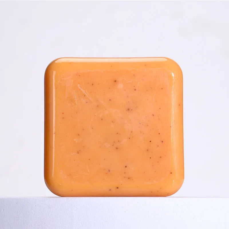 Turmeric Scrub Soap Solid Body Face Wash with Kojic Acid Olive Oil Minerals Natural Ingredients Skincare