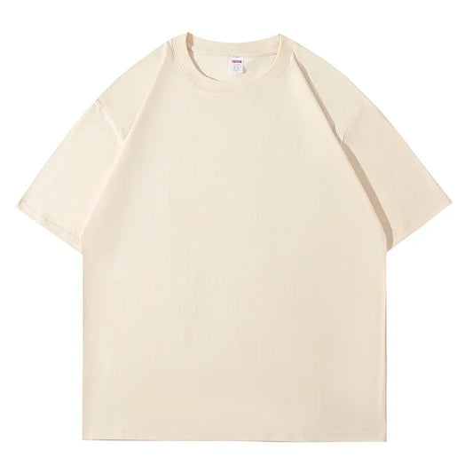 Women's Loose T-shirt 100% Cotton Short-Sleeved O-Neck Solid Casual Korean Style Vintage Harajuku Streetwear Top for Summer