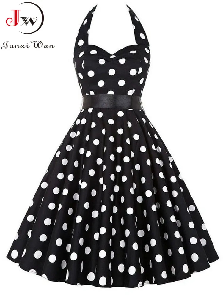 Polka Dot Dress Women 50s 60s Prom Party Dresses