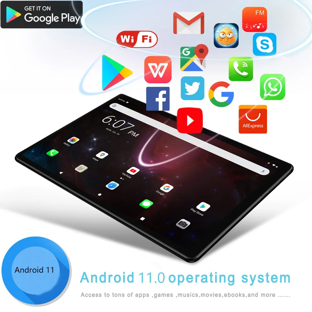 Android Tablet Pc Dual Cameras Dual SIM Phone Call Tablets Bluetooth Wifi 4GB RAM 64GB ROM