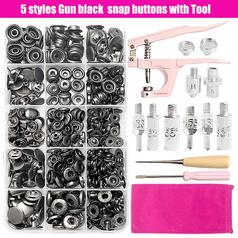 Stainless Steel Snap Button 503# Fasteners Buttons Pliers Punch Hole Mold Sewing Accessories for Clothing Jacket Leather Craft