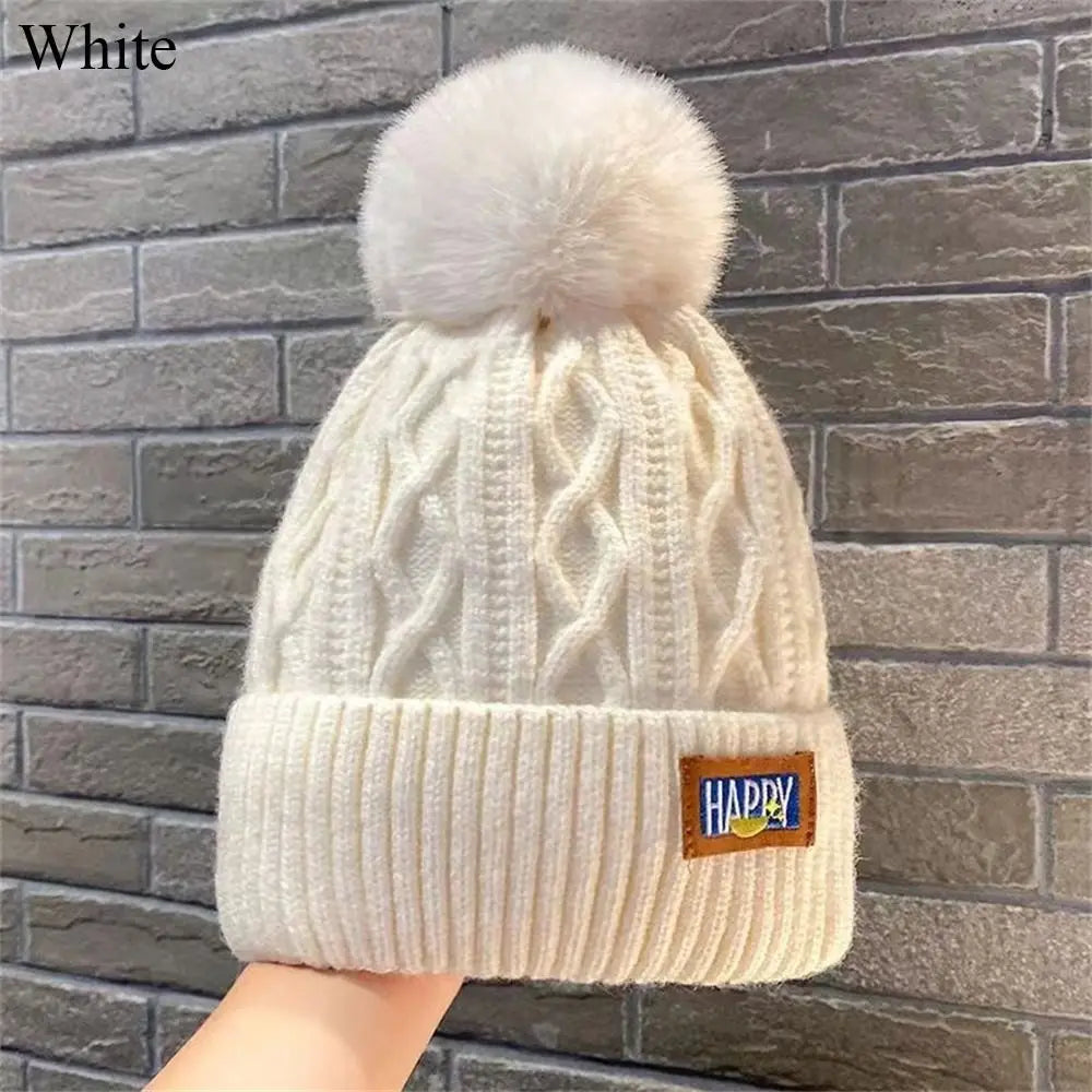 Fashion Women Pompoms Hat Hairball Winter Warm Stylish Beanie Hats Casual Knitted Cap