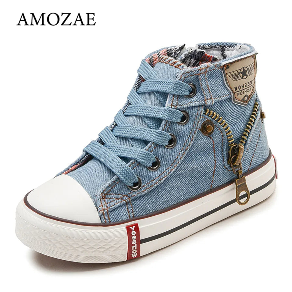 Children  Breathable denim canvas shoes Boys girls Sneakers