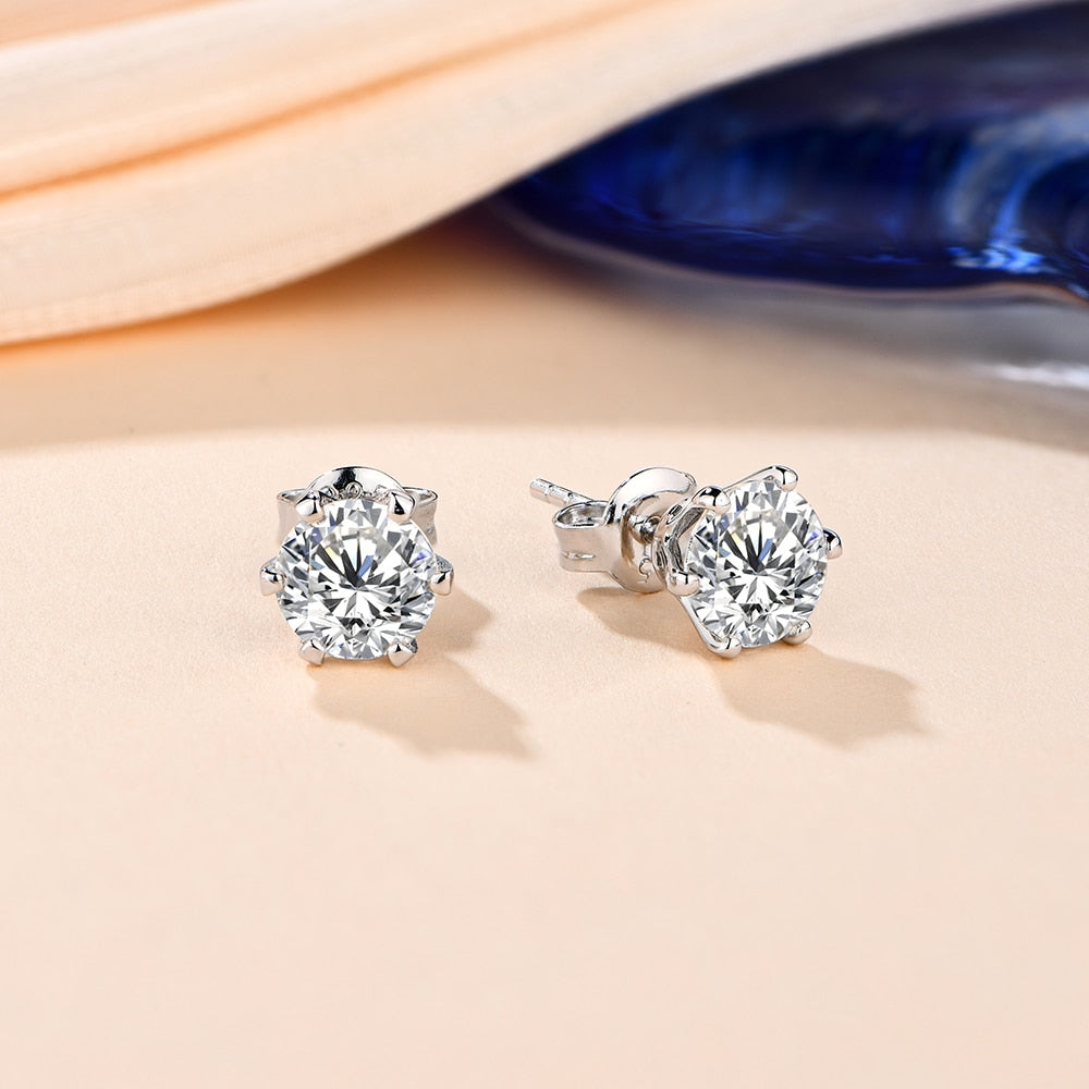 New Arrival 3.0 Carat Moissanite Gemstone Stud Earrings for Women Solid 925 Sterling Silver D color Solitaire Fine Jewelry