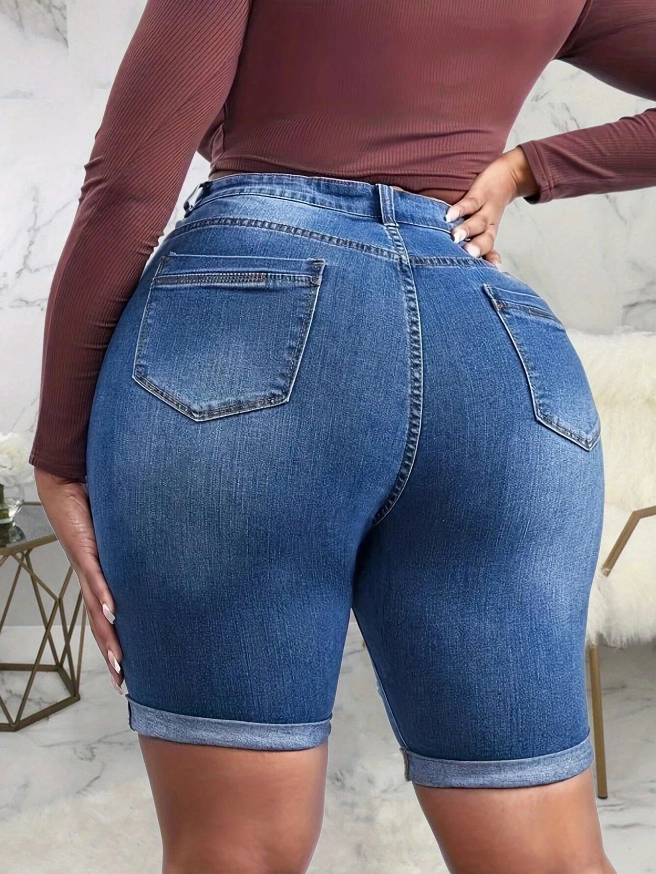 Women Jeans Hole Bottom Casual Shorts Broken Style Denim Jeans Summer Pants