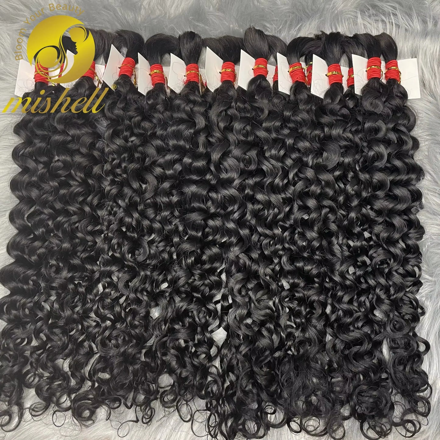 22 24inch Water Wave Braiding Human Hair Bulk Curly Braiding  Human Hair Extensions