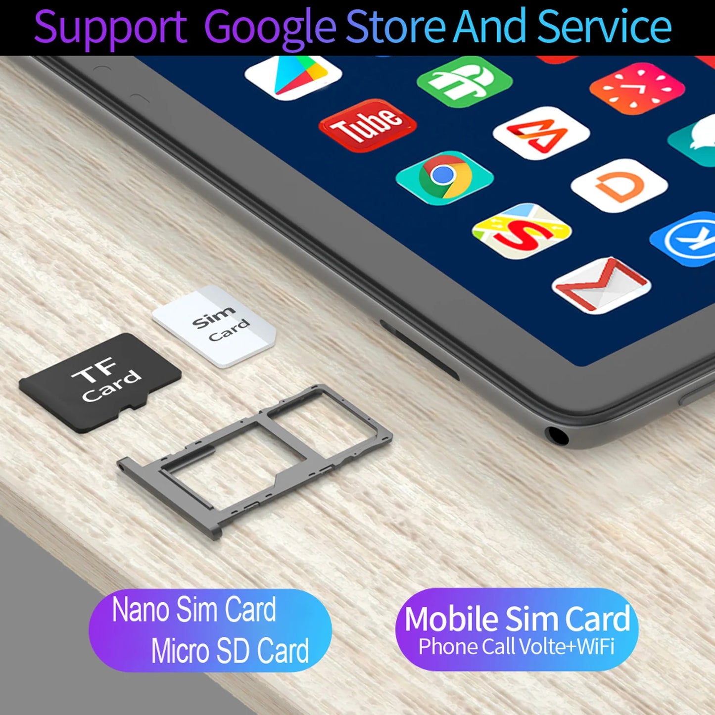 New Android Tablet Pc Google Play Octa Core 3G Phone Call Tablets Bluetooth Wifi 4GB+64GB ROM
