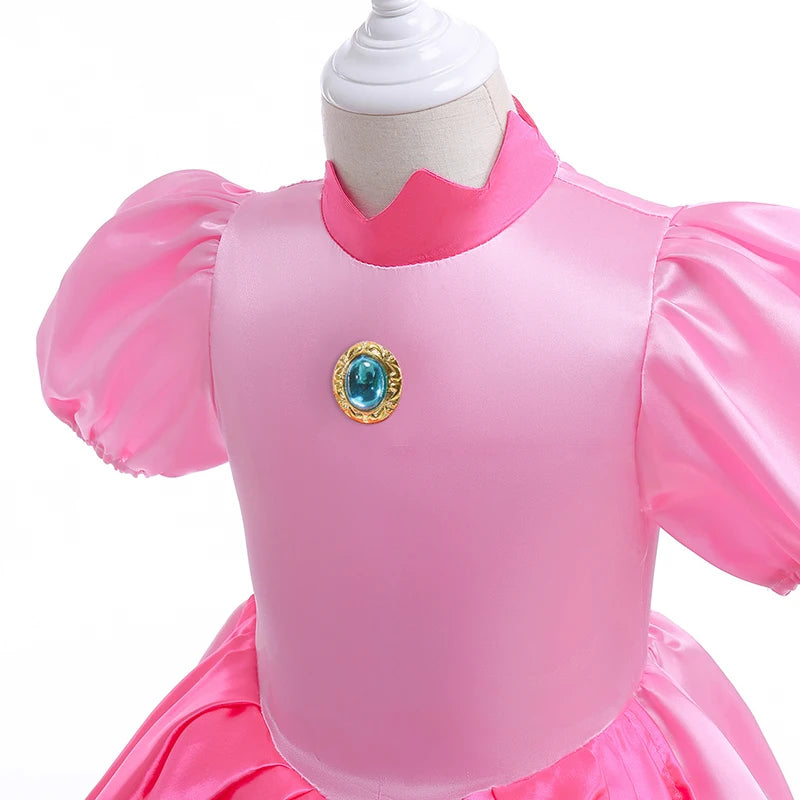 Peach Dresses For Girls Princess Sweet Girls Costume Pink Clothes Party Cosplay Halloween Carnival Birthday Dress Kids Vestidos