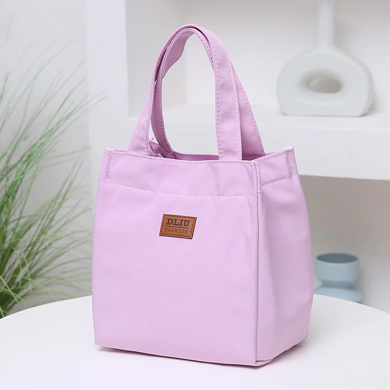 Large Capacity Lunch Bag with Aluminum Foil Insulation for Work Simple and Practical Top Handle Bag