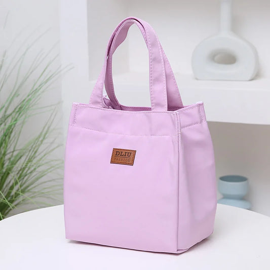 Large Capacity Lunch Bag with Aluminum Foil Insulation for Work Simple and Practical Top Handle Bag